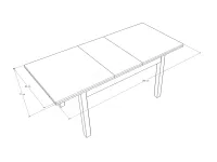 Berta asztal (140x80+40) méretrajz 1